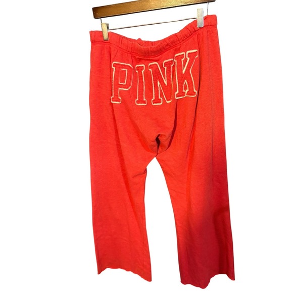 Victoria's Secret PINK Pants - Y2K Victorias Secret PINK Sweatpants Coral Red Wide Leg Back Logo Pants M